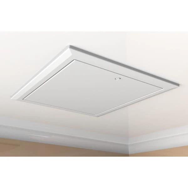 Timloc 1169 Plastic Hinged Loft Access Door 562x662mm - White - Armstrong Cheshire