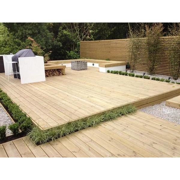 Treated Heavy Duty Timber Decking Board Packs 120mm x 35mm finished size - Armstrong Cheshire