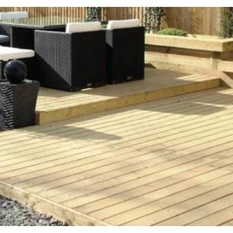 Treated Heavy Duty Timber Decking Board Packs 120mm x 35mm finished size - Armstrong Cheshire