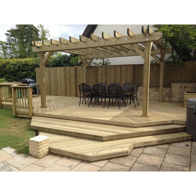 Treated Heavy Duty Timber Decking Board Packs 120mm x 35mm finished size - Armstrong Cheshire