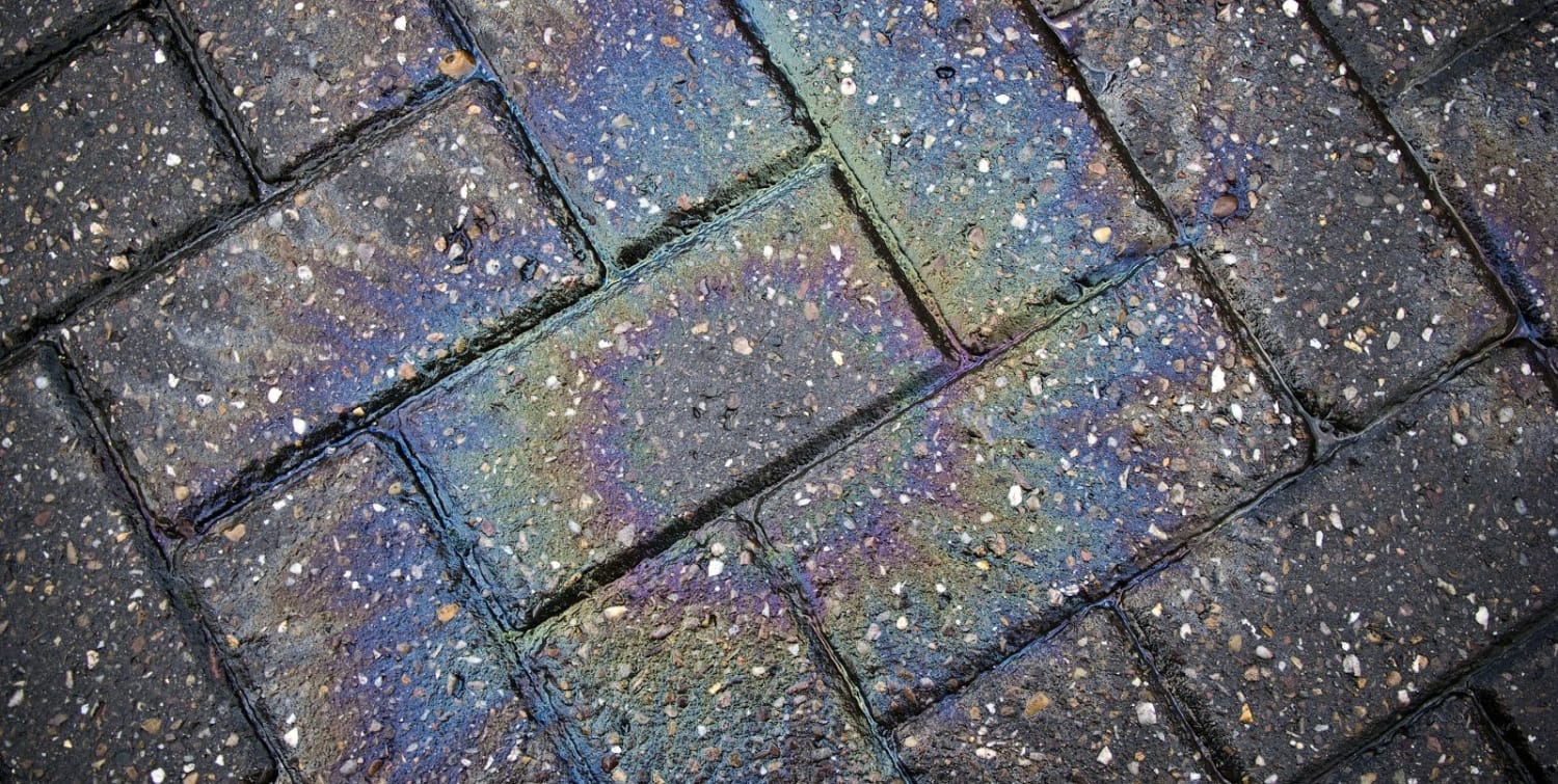 How to remove oil stains from block paving