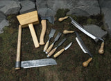 10 pieces pack Artisan Wood Carving Set – Axe, Mallet, Chisels Knives for Spoon & Bowl Making by CraftoriaShop