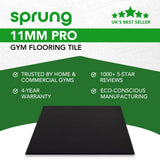 11mm Sprung PRO - Heavy Duty Gym Rubber Mats