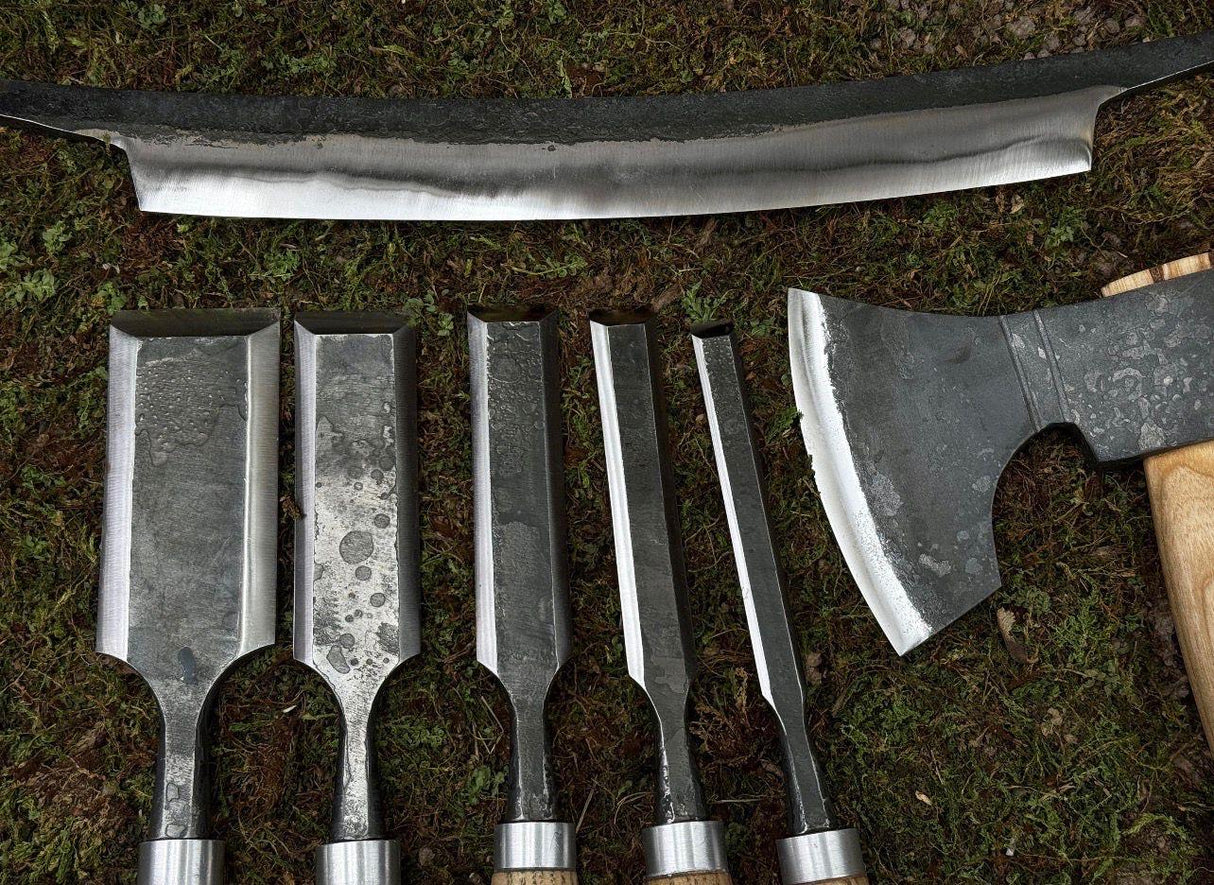 8pc Hand-Forged Woodworking Tool Set | 52100 Steel