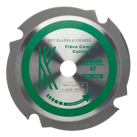 160mm x 20mm x 2.2mm 4 Tooth PCD Cement Fibre Board Circular Saw Blade - 2200 - Armstrong Cheshire
