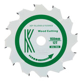 160mm x 20mm x 2.2mm "Cougar" 12T Rip Circular Saw Blade - 2201 - Armstrong Cheshire