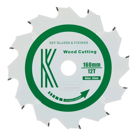 160mm x 20mm x 2.2mm "Cougar" 12T Rip Circular Saw Blade - 2201 - Armstrong Cheshire