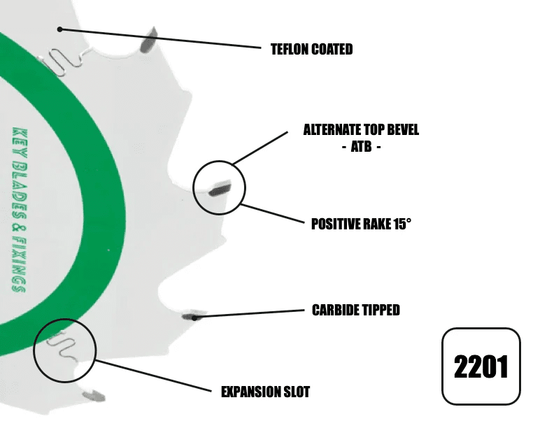 160mm x 20mm x 2.2mm "Cougar" 12T Rip Circular Saw Blade - 2201 - Armstrong Cheshire