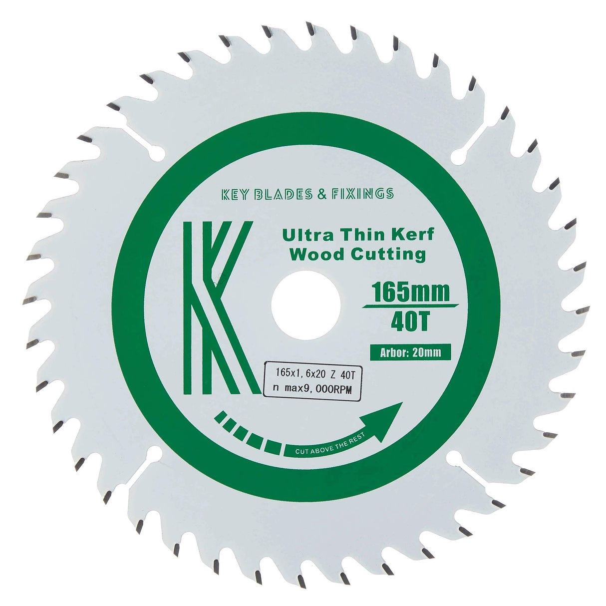 165mm x 20mm x 1.6mm 40 Tooth Track/Circular Saw Blade - 4002 - Armstrong Cheshire