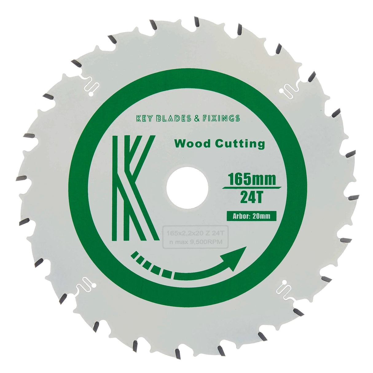 165mm x 20mm x 2.2mm 24 Tooth Track/Circular Saw Blade - 4101 - Armstrong Cheshire