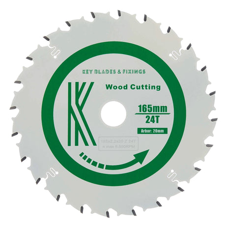 165mm x 20mm x 2.2mm 24 Tooth Track/Circular Saw Blade - 4101 - Armstrong Cheshire