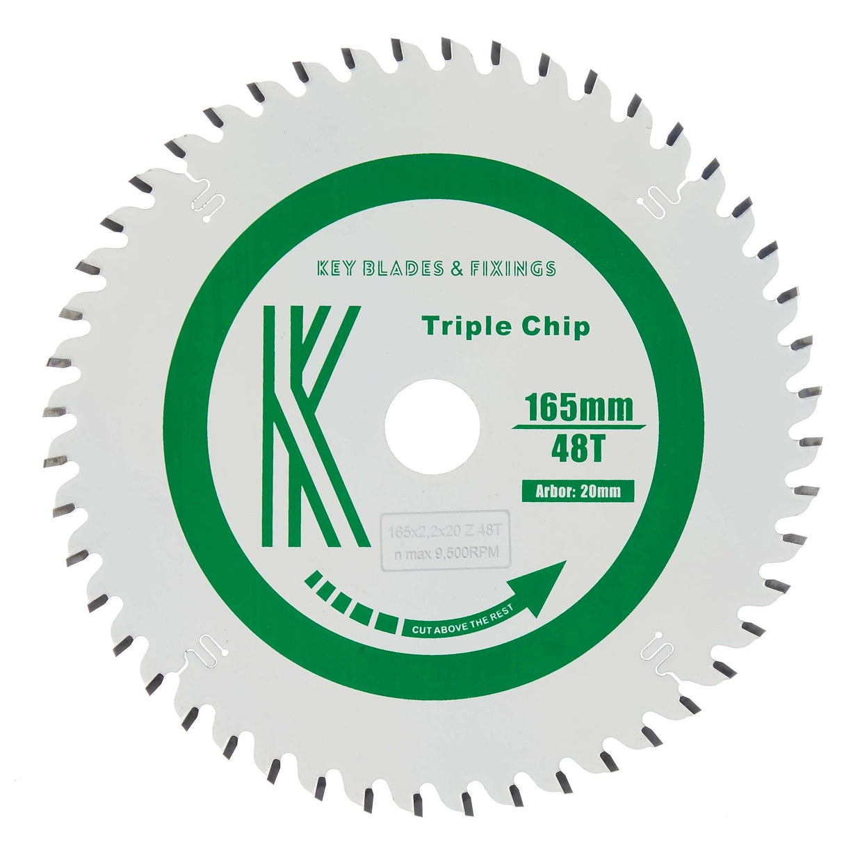 165mm x 20mm x 2.2mm 48 Tooth TCG Track Saw (Solid Surface) Circular Saw Blade - 4105 - Armstrong Cheshire