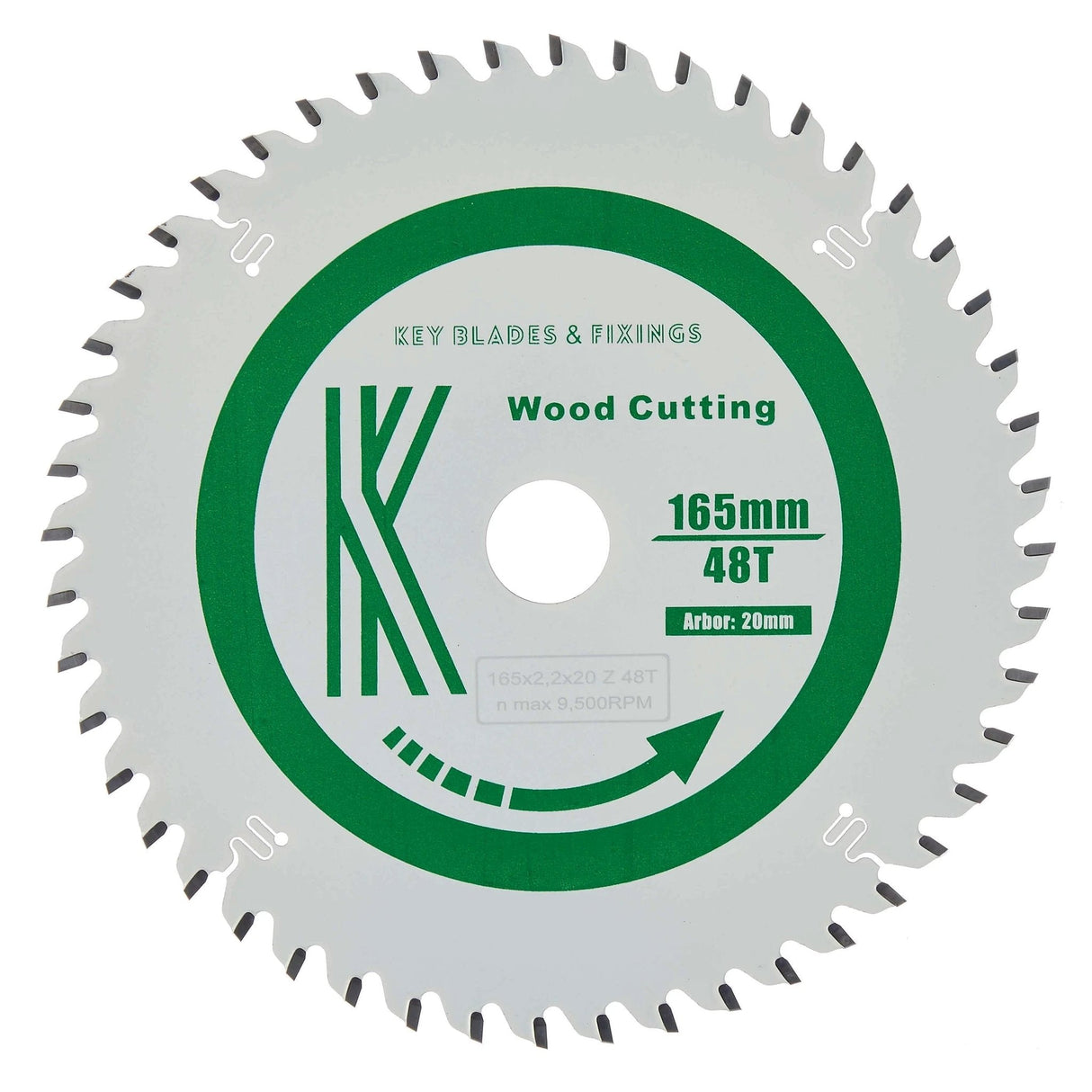 165mm x 20mm x 2.2mm 48 Tooth Track/Circular Saw Blade - 4102 - Armstrong Cheshire