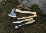Professional kits Spoon Carving Tool Set  4 Hand Forged Pieces
