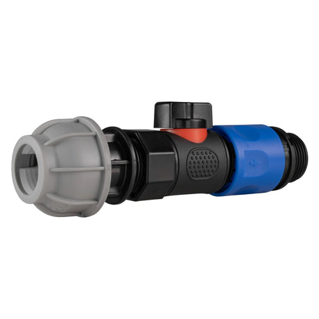 20mm MDPE Straight with BSPF-Quick Connect Valve & Hose Connector 3/4" BSPM - Armstrong Cheshire