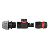 20mm MDPE Straight with BSPF-Quick Connect Valve & Hose Connector Black - Armstrong Cheshire