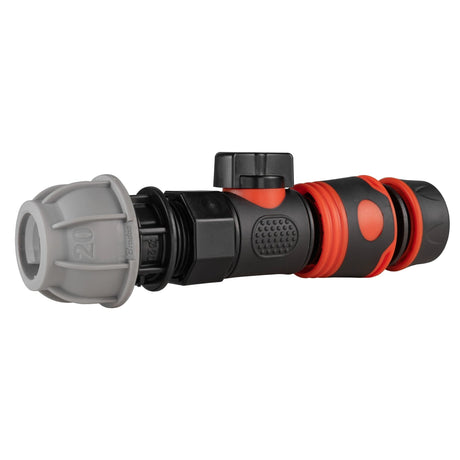 20mm MDPE Straight with BSPF-Quick Connect Valve & Hose Connector Black Soft - Armstrong Cheshire