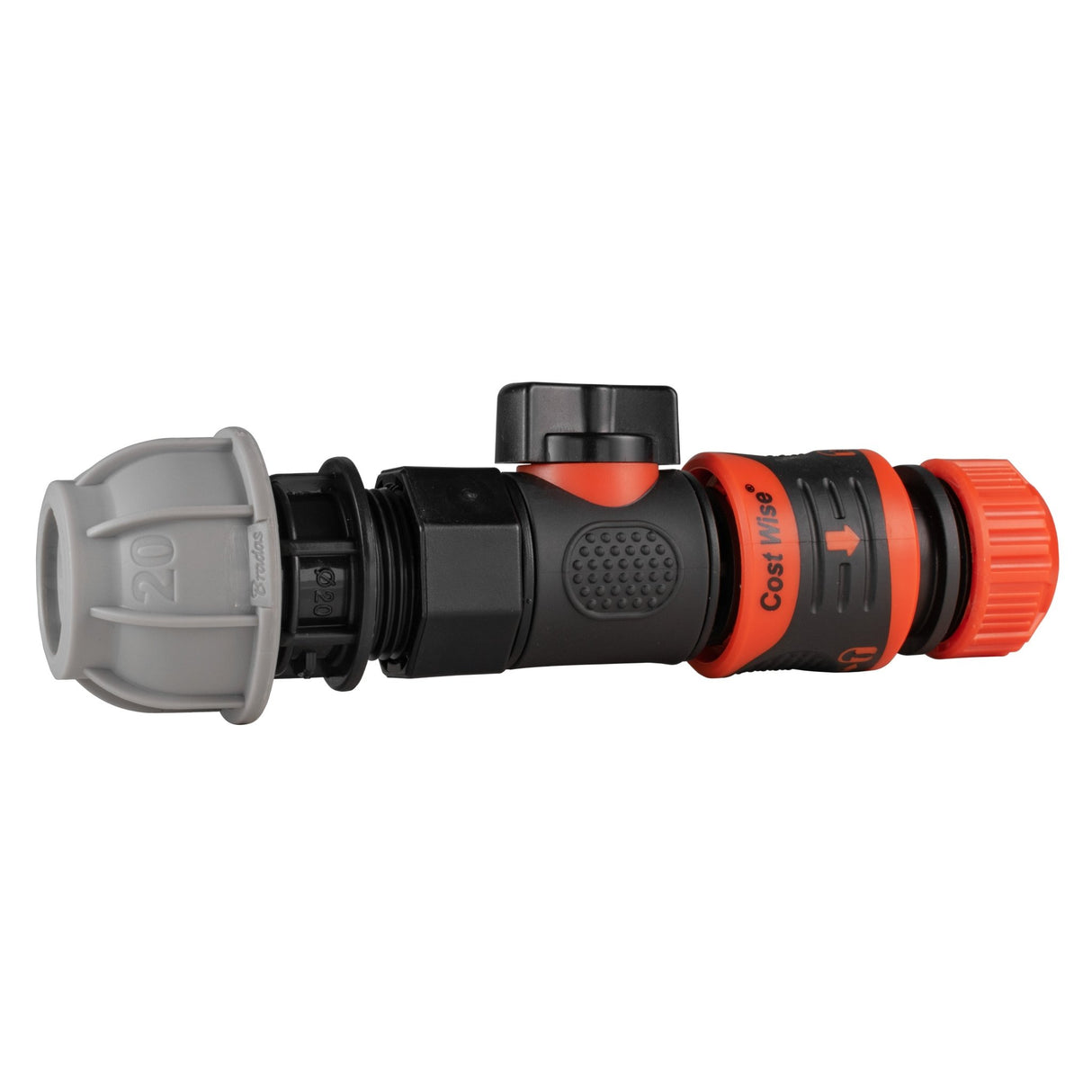 20mm MDPE Straight with BSPF-Quick Connect Valve & Hose Connector Lock - Armstrong Cheshire