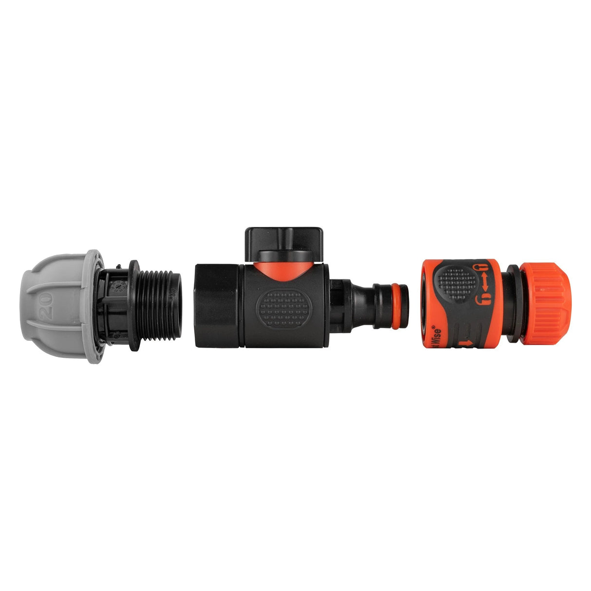 20mm MDPE Straight with BSPF-Quick Connect Valve & Hose Connector Lock - Armstrong Cheshire