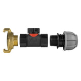 20mm MDPE Straight with In-Line BSPF Valve and Geka Type Connector - Armstrong Cheshire