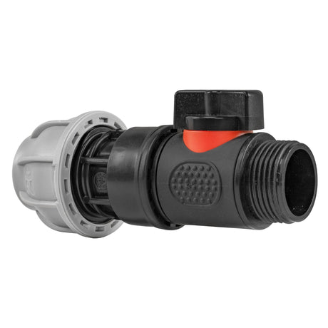 20mm MDPE Straight with In-Line BSPM Threaded Valve - Armstrong Cheshire