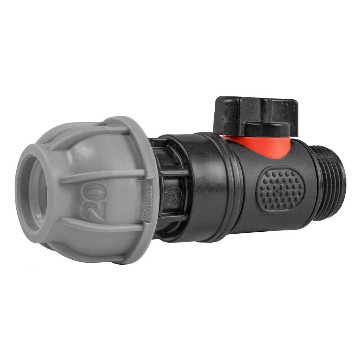 20mm MDPE Straight with In-Line BSPM Threaded Valve - Armstrong Cheshire