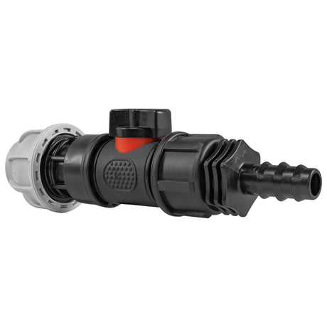 20mm MDPE Straight with In-Line BSPM Valve and 16mm Barbed Straight - Armstrong Cheshire