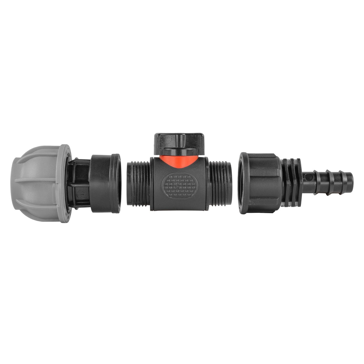 20mm MDPE Straight with In-Line BSPM Valve and 16mm Barbed Straight - Armstrong Cheshire