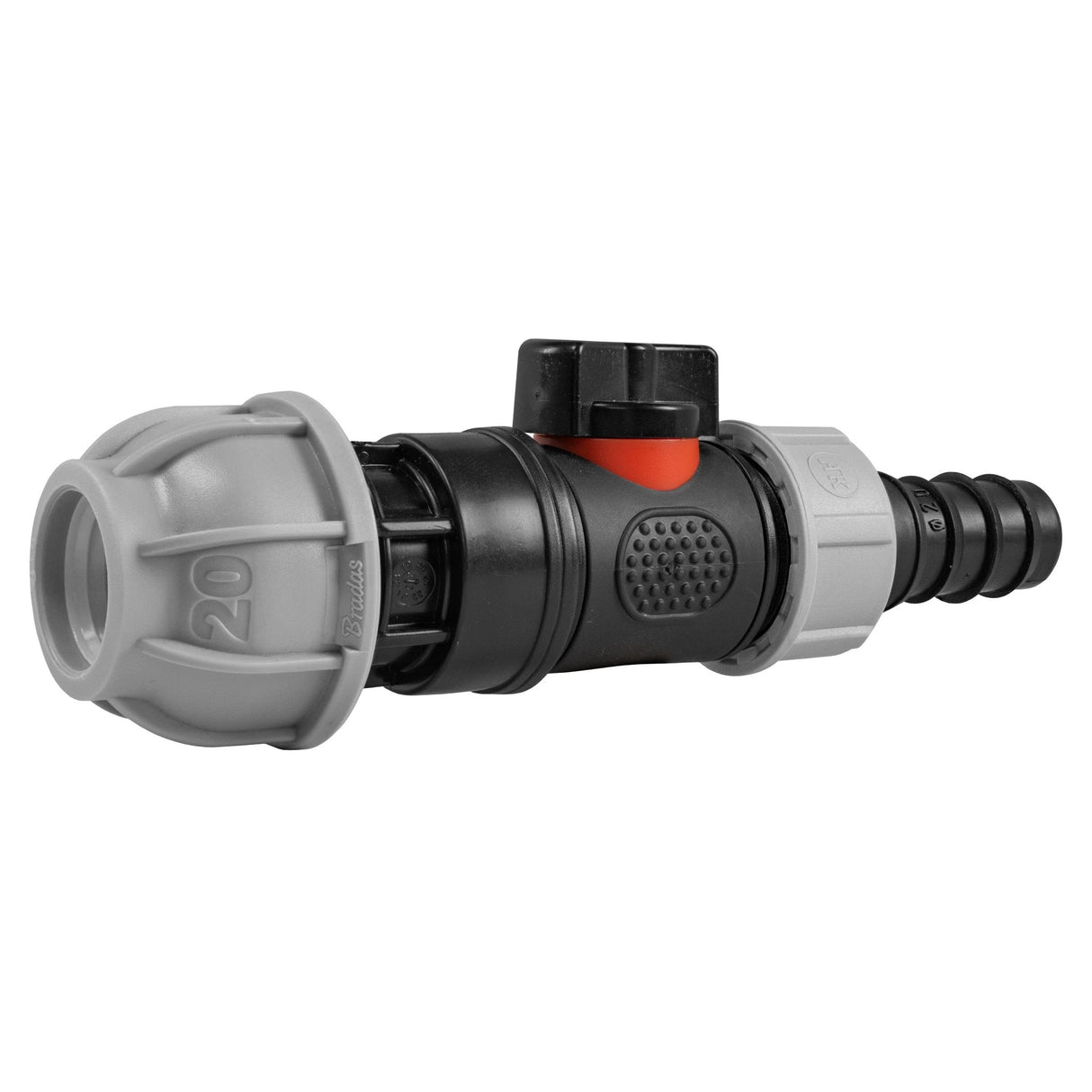 20mm MDPE Straight with In-Line BSPM Valve and 20mm Barbed Straight - Armstrong Cheshire