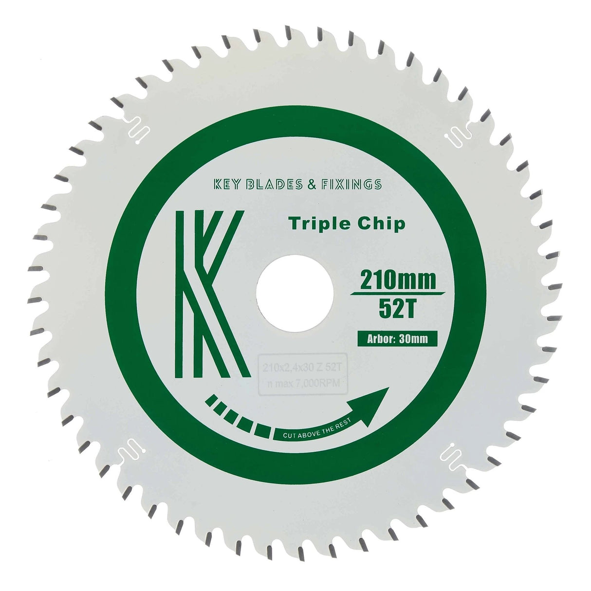 210mm x 30mm x 2.4mm 52 Tooth TCG Track Saw (Solid Surface) - 8210 - Armstrong Cheshire