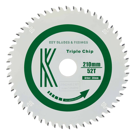 210mm x 30mm x 2.4mm 52 Tooth TCG Track Saw (Solid Surface) - 8210 - Armstrong Cheshire