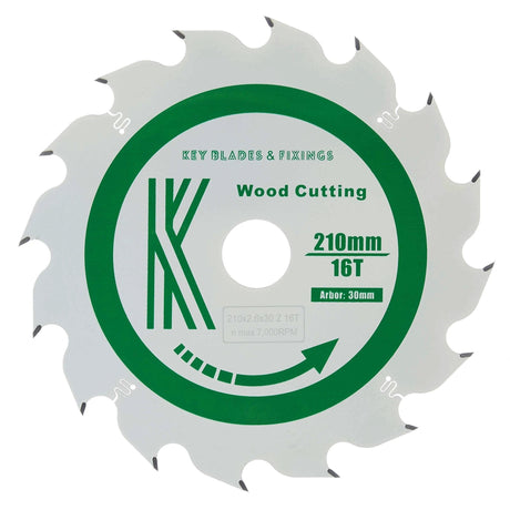 210mm x 30mm x 2.6mm 16T ATB Circular Track Saw Blade - Cougar - Armstrong Cheshire
