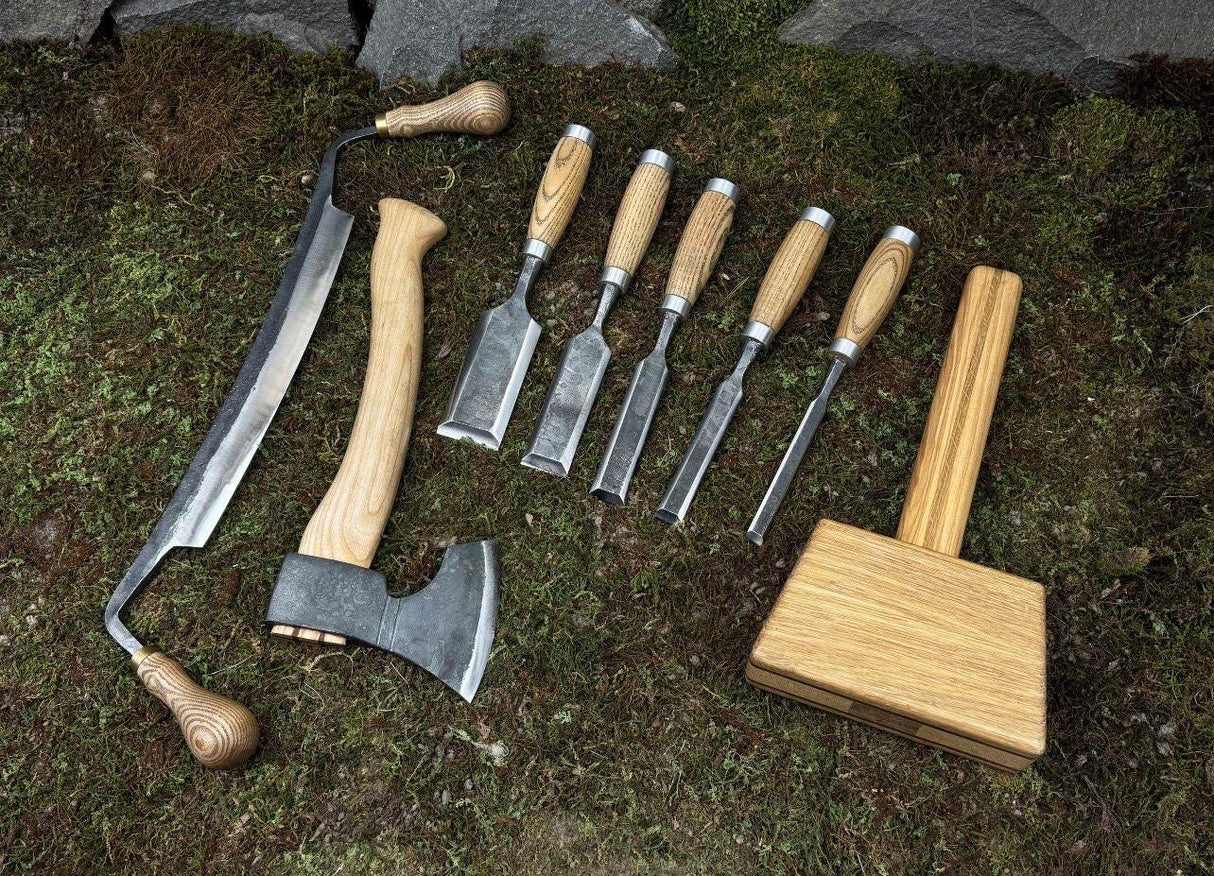 8pc Hand-Forged Woodworking Tool Set | 52100 Steel