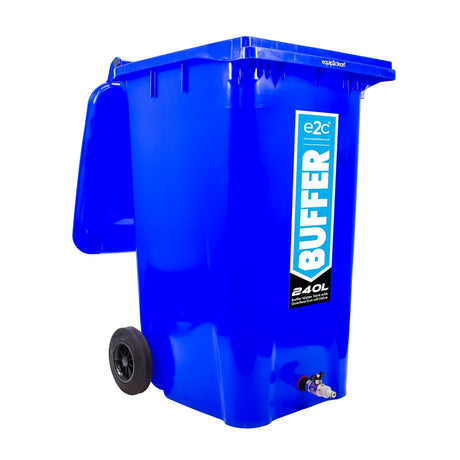 240 Litre Mobile Water Wheelie Bin Buffer Tank with Overflow Cut-off Float Valve - Armstrong Cheshire