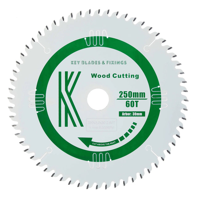 250mm x 30mm x 3.0mm 60 Tooth ATB Circular Saw Blade - 6102 - Armstrong Cheshire