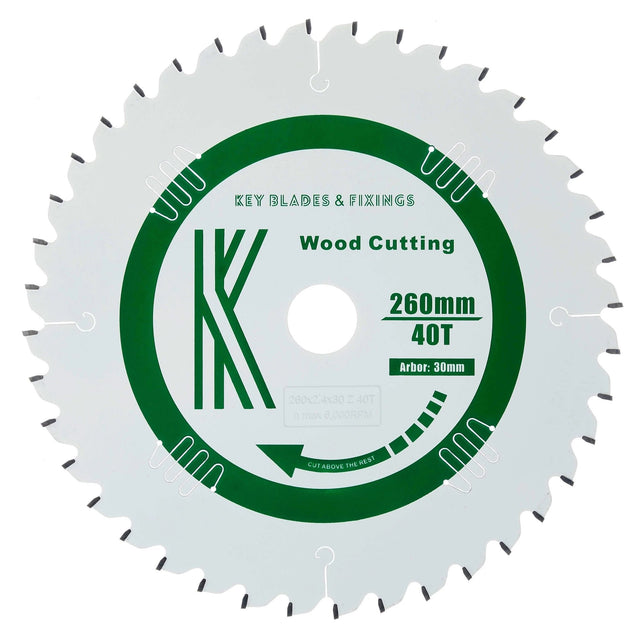 260mm x 30mm x 2.4mm 40 Tooth ATB (Neg Rake)  Kapex KS120 Circular Saw Blade - 2601 - Armstrong Cheshire