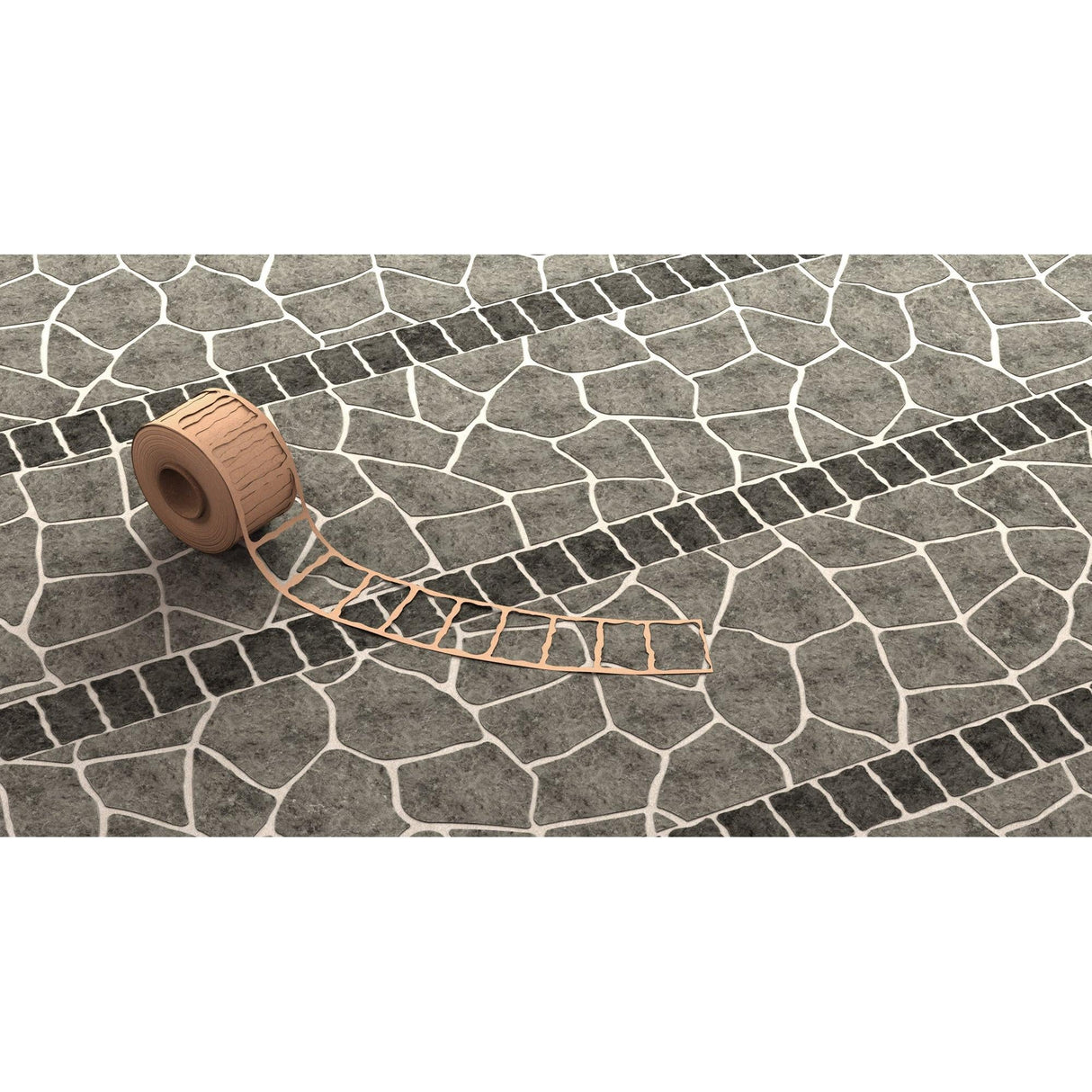 Bon Tool Paper Stencils for Decorative Concrete (32-258) Pattern Cobble Header|Size 8” x 300’|Brick Size 4" x 8" to 5" x 8"