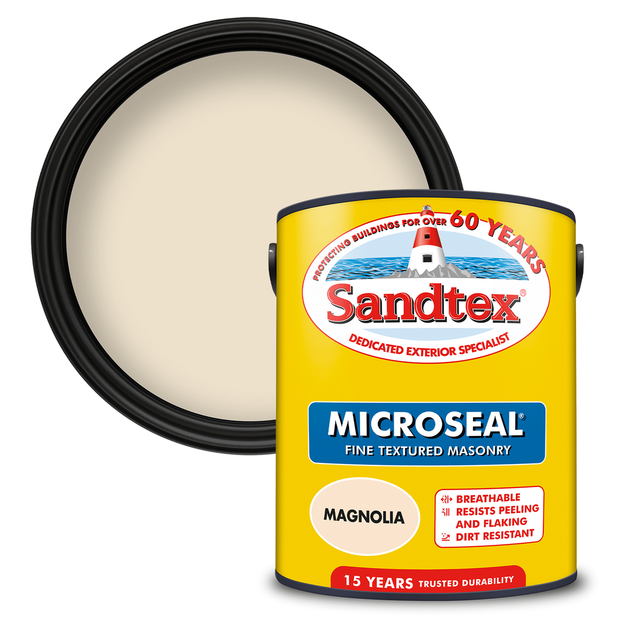 Sandtex-MasonryPaint-Microseal-Fine-Textured-15Year-Weatherproof-Exterior-Wall-Paint-Magnolia-5L