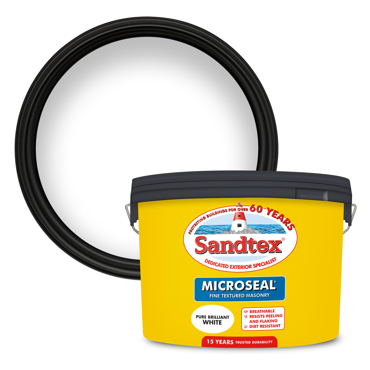 Sandtex-MasonryPaint-Microseal-FineTextured-15Year-Weatherproof-Exterior-Wall-Paint-Pure-Brilliant-White-10L