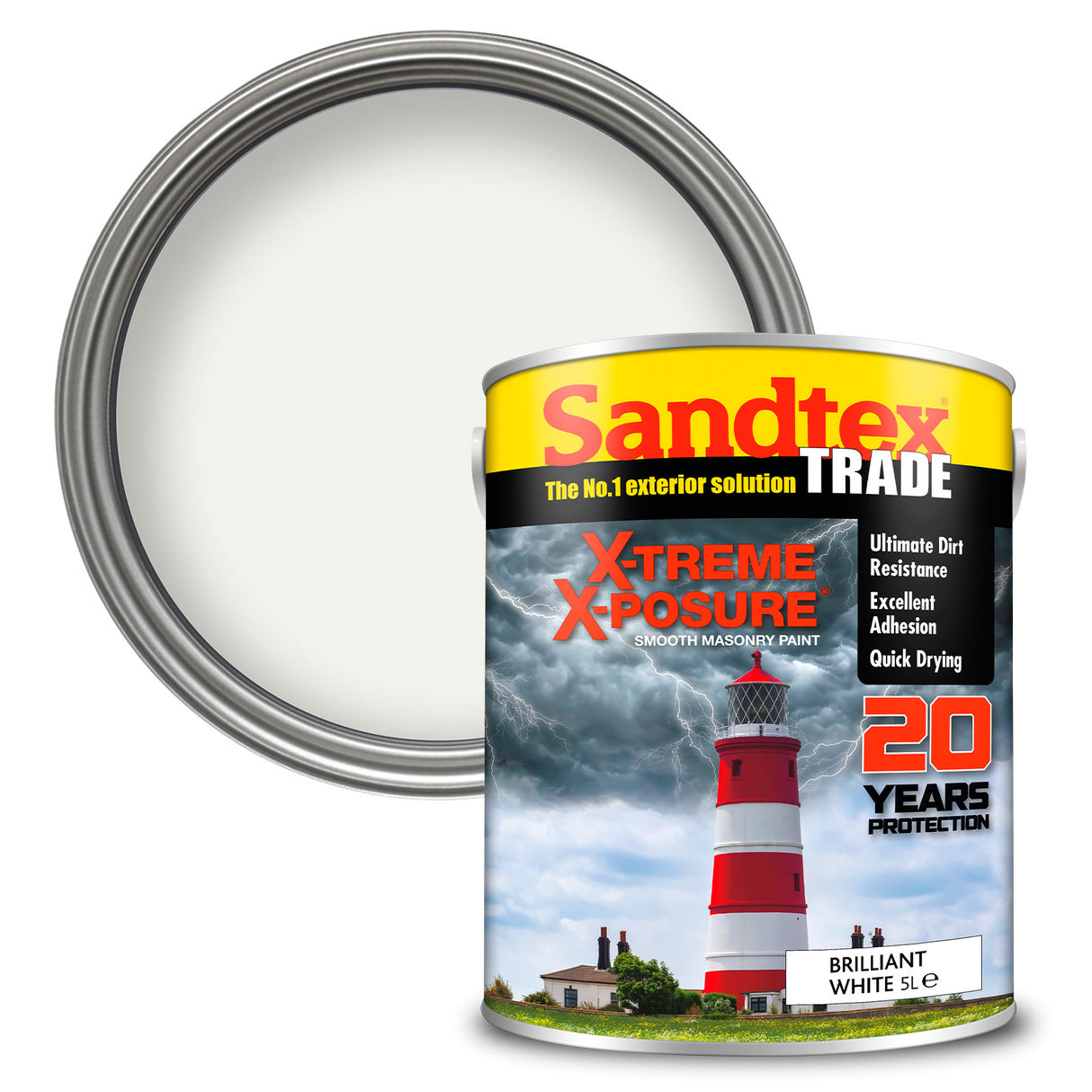 Sandtex Trade X TremeX Posure Smooth Masonry Paint-Brilliant White-5L