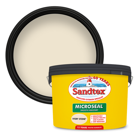 Sandtex-MasonryPaint-Microseal-Smooth-15Year-Weatherproof-Exterior-Wall-Paint-Ivory-Stone-10L