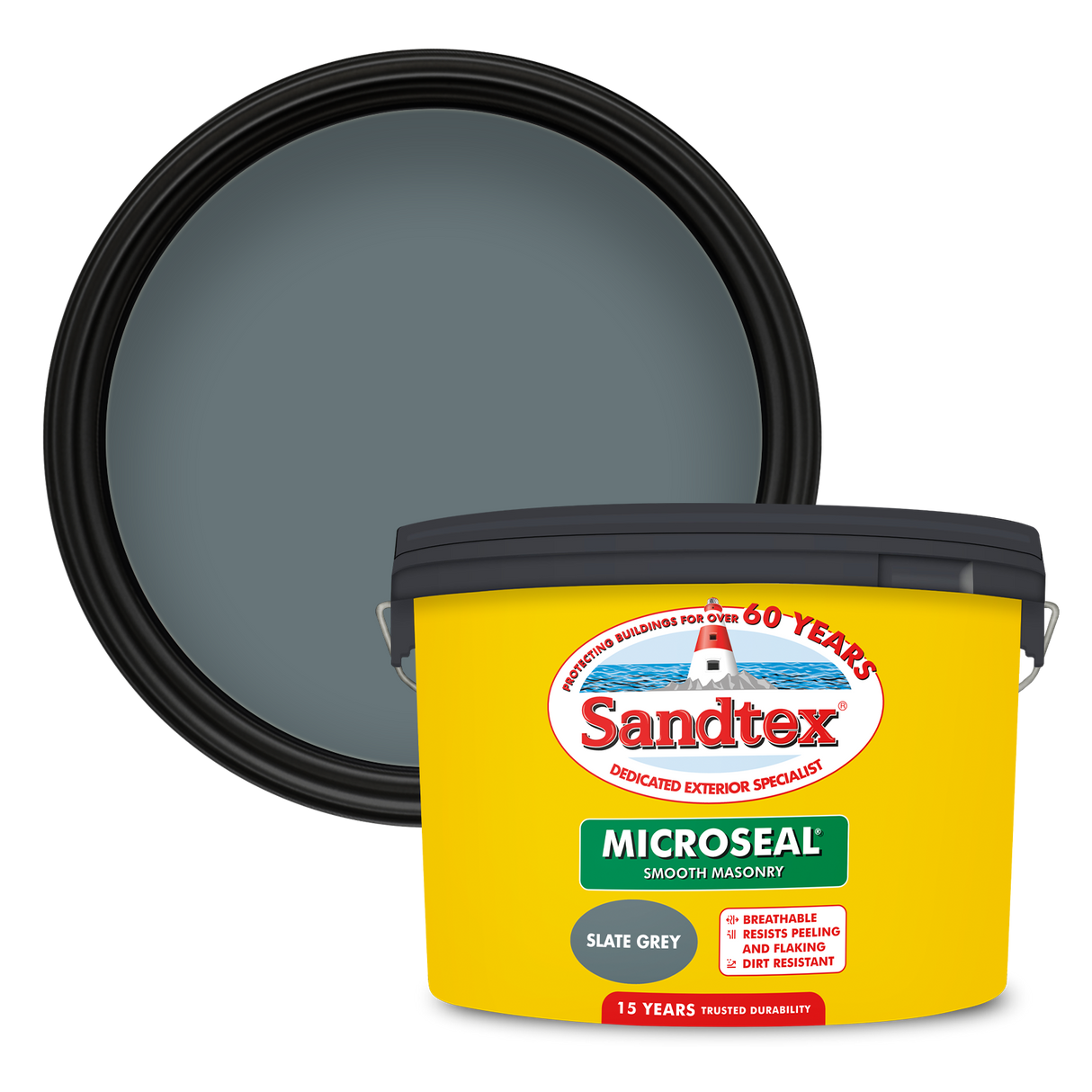 Sandtex-MasonryPaint-Microseal-Smooth-15Year-Weatherproof-Exterior-Wall-Paint-Slate-Grey-10L