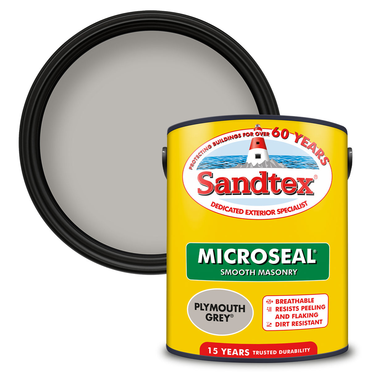 Sandtex-MasonryPaint-Microseal-Smooth-15Year-Weatherproof-Exterior-Wall-Paint-Plymouth-Grey-5L