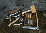 10 pieces pack Artisan Wood Carving Set – Axe, Mallet, Chisels  Knives for Spoon & Bowl Making
