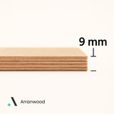 Marine Plywood surface with 'Arranwood' branding
