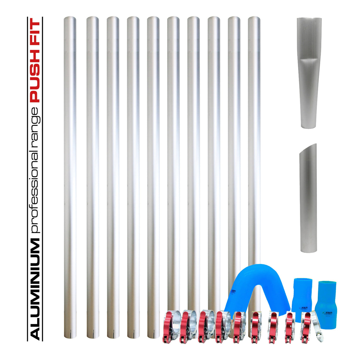 Gutter Vacuum Pole Kits Lightweight Aerospace Aluminium (51mm Diameter) 20-40ft