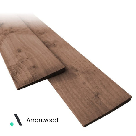 Feather Edge Fencing Boards Pressure Treated Brown 125mm