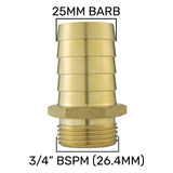 20mm MDPE Straight with In-Line BSPF Valve and 25mm Brass Barb