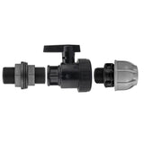 ¾” BSP Water Butt Fitting with Full Flow PP Valve and 20mm MDPE Fitting