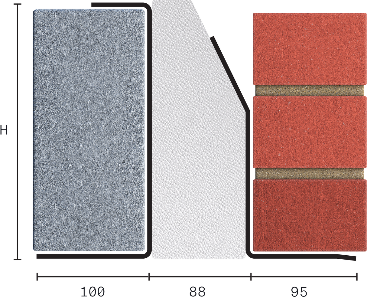 2D of Catnic Lintel TX90 100mm